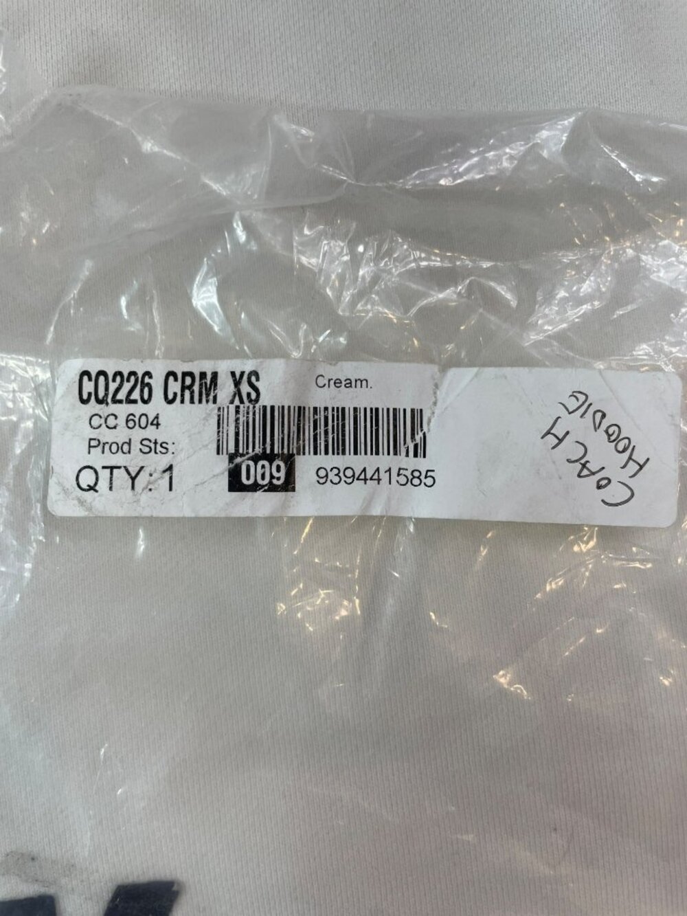 Coach Location Hoodie Cream Logo Embroidery Cotton Unisex Sz XS MSRP$295 DEFECT - Picture 15 of 15